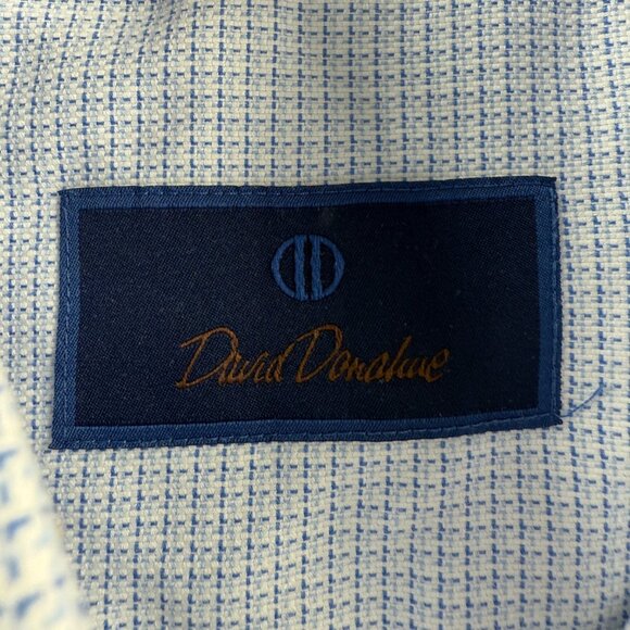 David Donahue Blue Checkered Casual Button Down Shirt - Picture 11 of 15